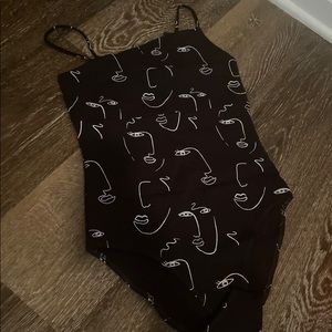 Black off shoulder one piece